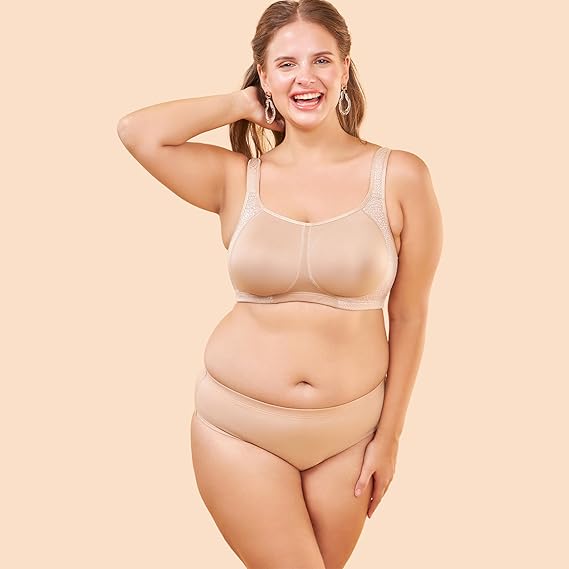 Enamor Side Shaper Double Layer Compression Cotton Minimizer Bra – Women's Everyday Fashion, Non-Padded, Wirefree, High Coverage F048
